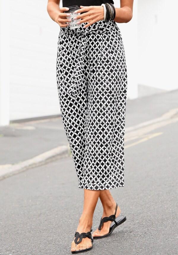 patrizia dini by heine Culotte zwart/zand geprint