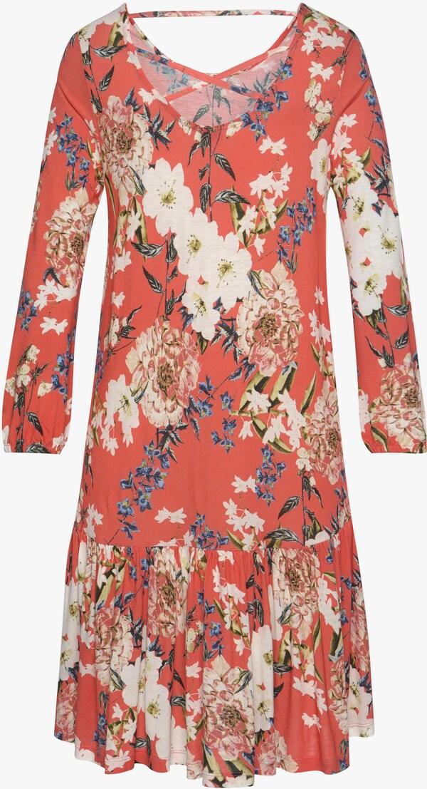 Patrizia Dini By Heine Jersey Jurk Koraal Geprint