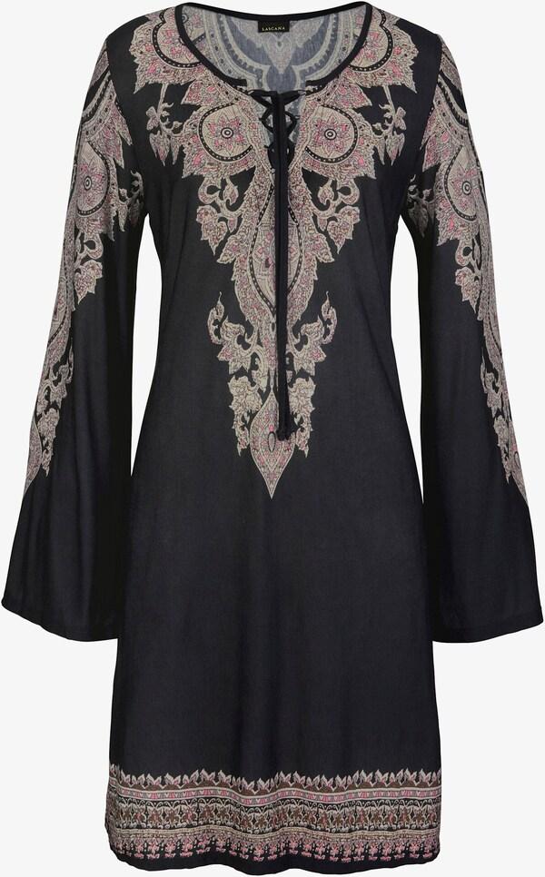 Patrizia Dini By Heine Jersey Jurk Zwart Geprint