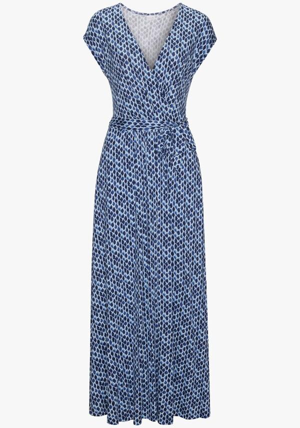 Patrizia Dini By Heine Maxi-jurk Blauw Bedrukt