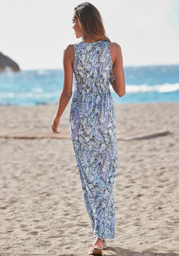Patrizia Dini By Heine Maxi-jurk Blauw Geprint