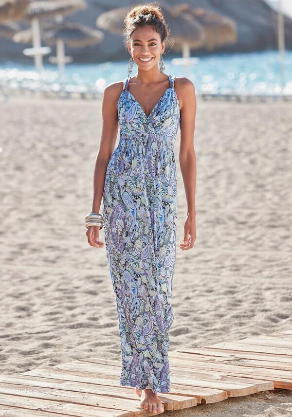 patrizia dini by heine Maxi-jurk blauw geprint