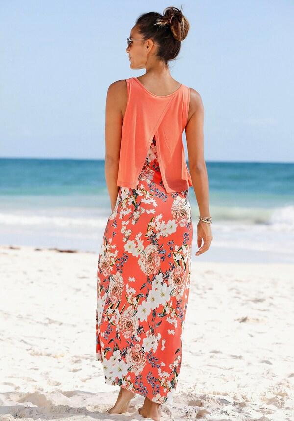 Patrizia Dini By Heine Maxi-jurk Koraal Geprint