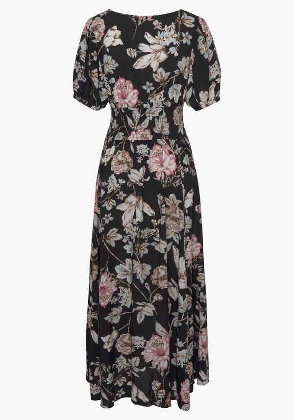 Patrizia Dini By Heine Maxi-jurk Zwart Bedrukt