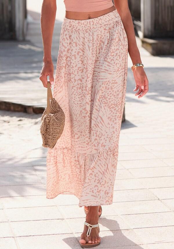 Patrizia Dini By Heine Maxirok Beige/zand Bedrukt