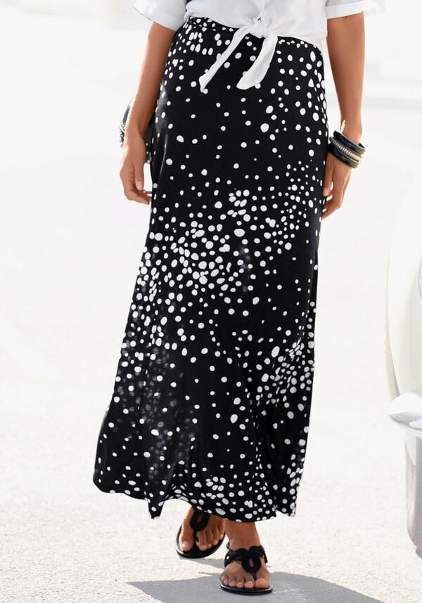 Patrizia Dini By Heine Maxirok Zwart/wit Geprint