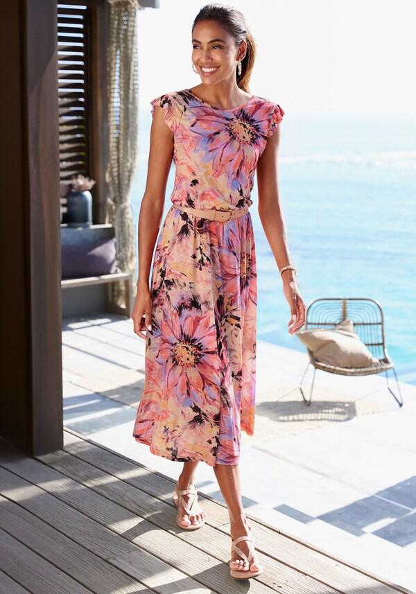 patrizia dini by heine Midi-jurk pink bedrukt