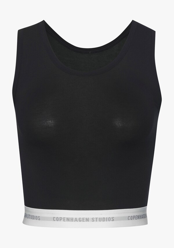 Patrizia Dini By Heine Mouwloze Top Zwart Wit