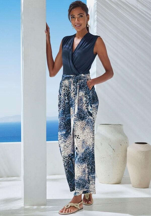 Patrizia Dini By Heine Palazzo-broek Blauw Bedrukt