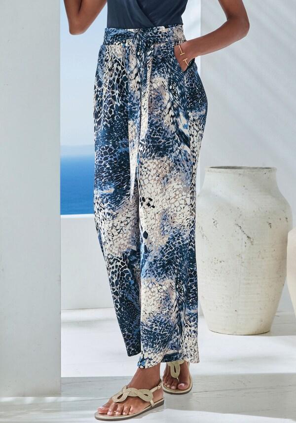 patrizia dini by heine palazzo-broek blauw bedrukt