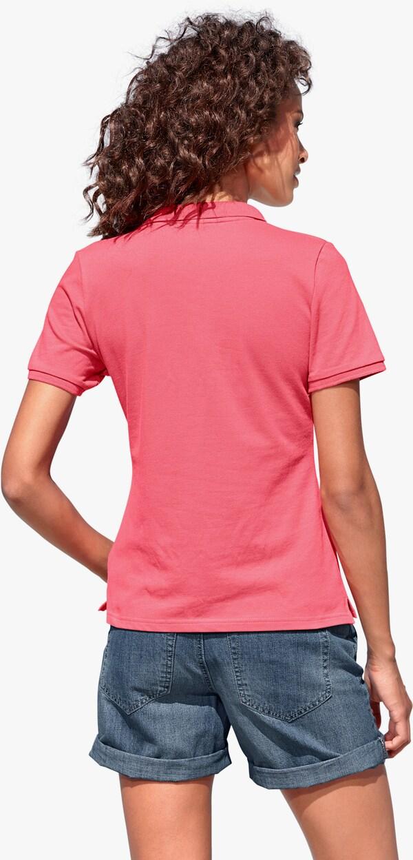 Patrizia Dini By Heine Poloshirt Van Piqué. Koraal