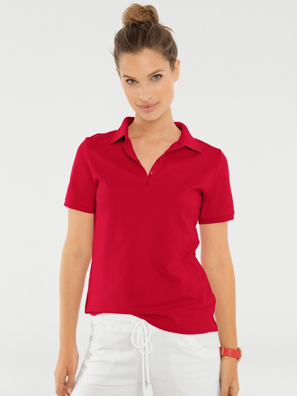 Patrizia Dini By Heine Poloshirt Van Piqué. Rood