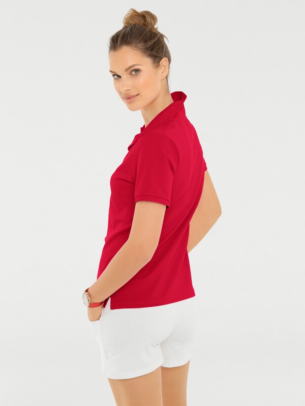 Patrizia Dini By Heine Poloshirt Van Piqué. Rood