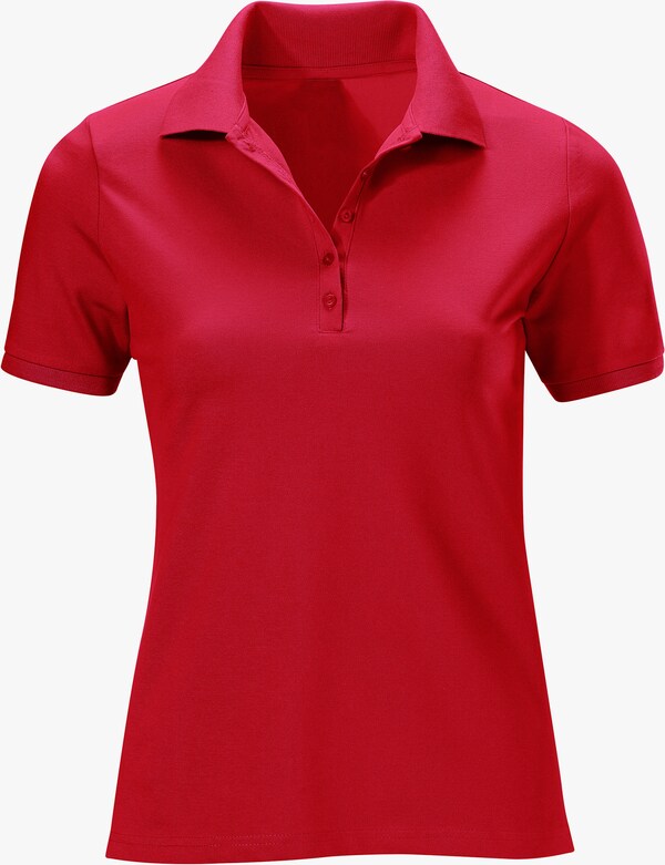 Patrizia Dini By Heine Poloshirt Van Piqué. Rood