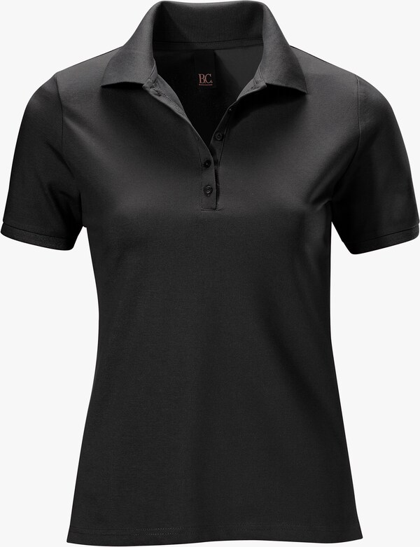 Patrizia Dini By Heine Poloshirt Van Piqué. Zwart