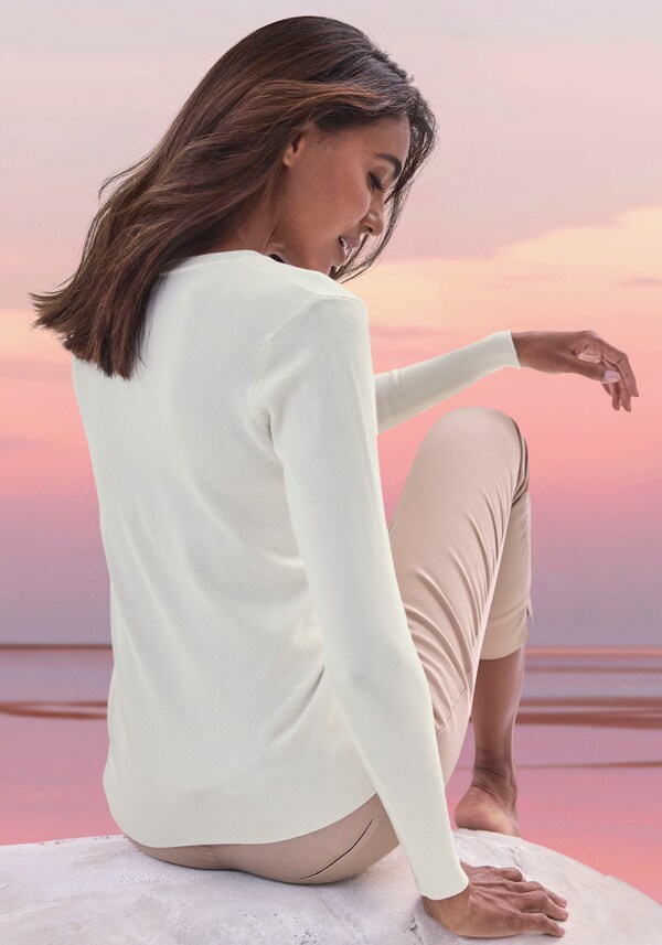 Patrizia Dini By Heine Pullover Met V-hals Crème