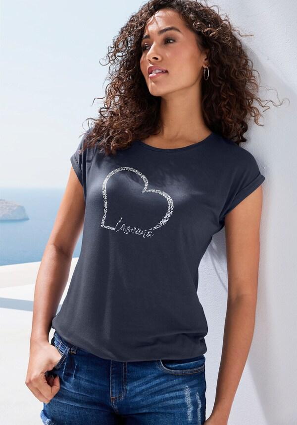 Patrizia Dini By Heine Shirt Met Korte Mouwen Navy