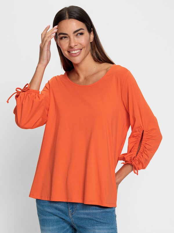 Patrizia Dini By Heine Shirt Met Ronde Hals Oranje