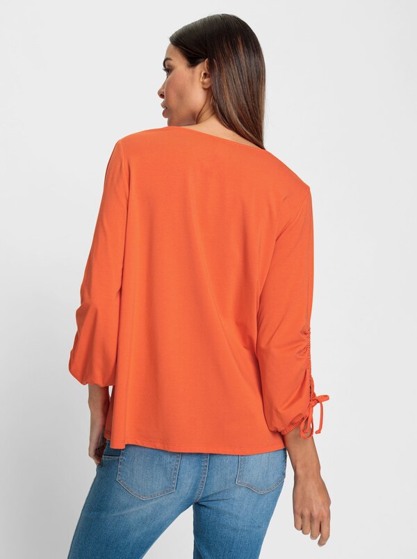 Patrizia Dini By Heine Shirt Met Ronde Hals Oranje