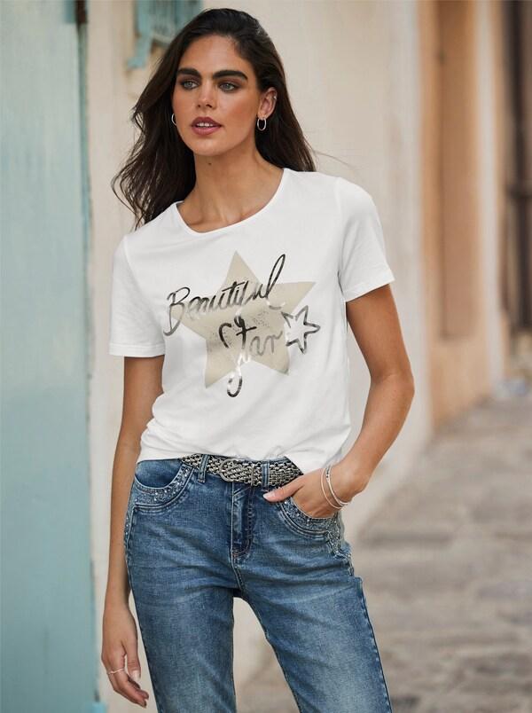 patrizia dini by heine Shirt met sterrenprint wit