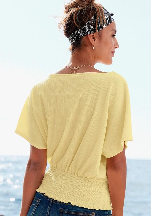 Patrizia Dini By Heine Shirt Met V-hals Pastelgeel