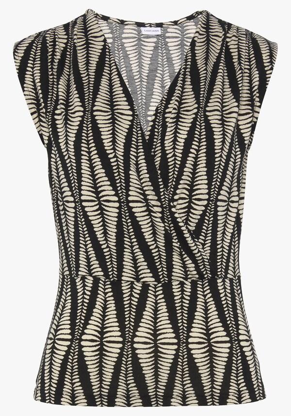 Patrizia Dini By Heine Shirttop Zwart/zand Bedrukt