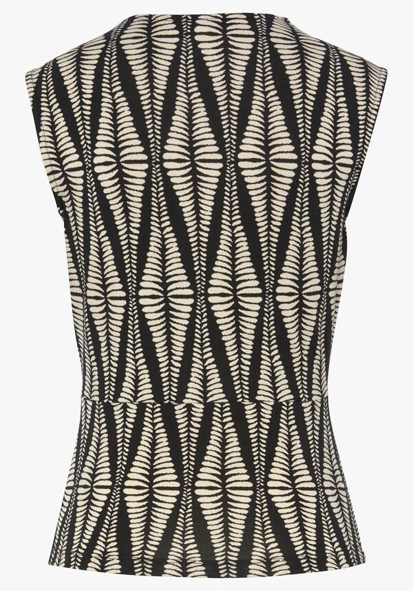 Patrizia Dini By Heine Shirttop Zwart/zand Bedrukt