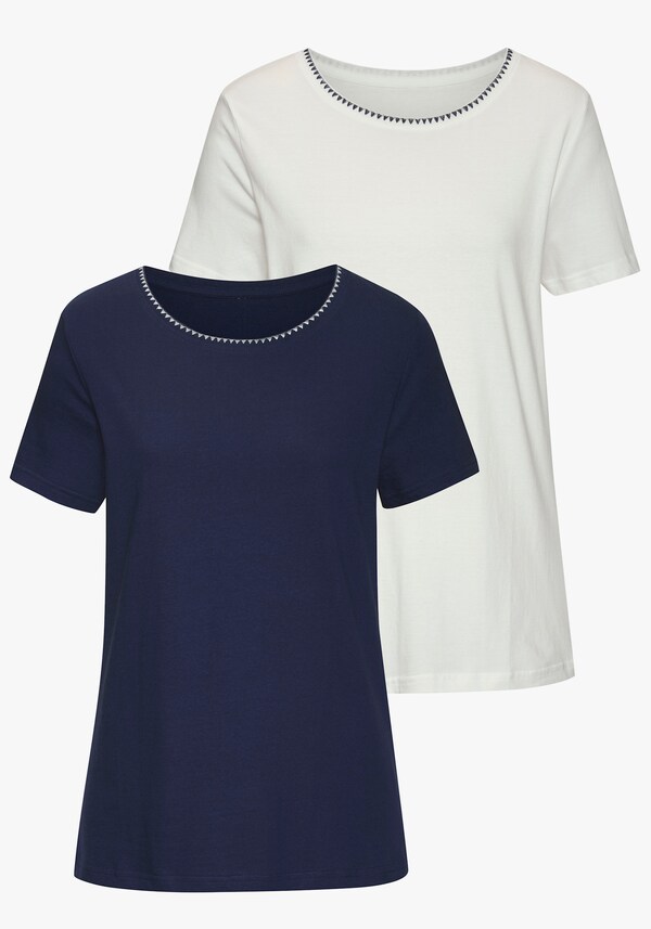 Patrizia Dini By Heine T-shirt Blauw Crème