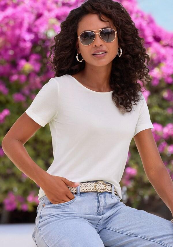 Patrizia Dini By Heine T-shirt Lichtblauw Crème