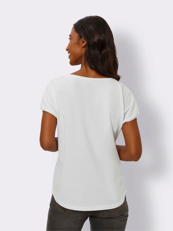 Patrizia Dini By Heine T-shirt Met Pailletten Wit