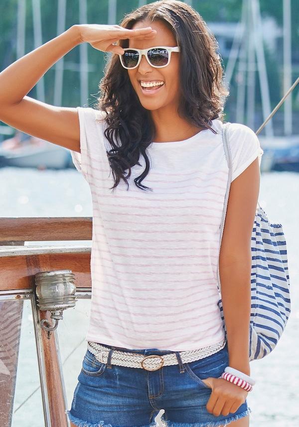 patrizia dini by heine T-shirt wit/roze