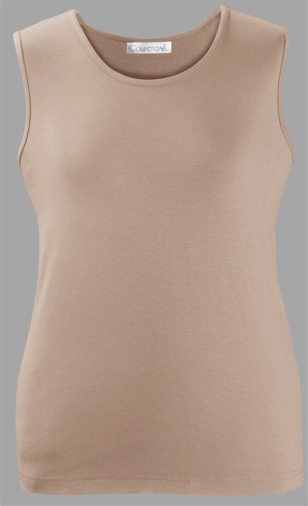 Patrizia Dini By Heine Top Met Ronde Hals Taupe