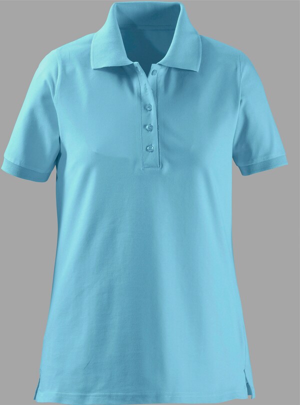 Patrizia Dini By Heine Poloshirt Met Zijsplitten Aqua