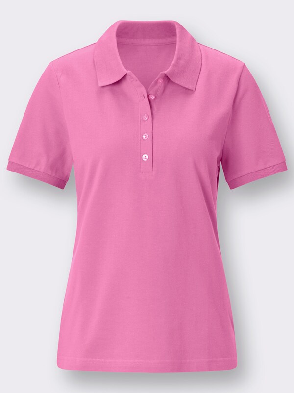 Patrizia Dini By Heine Poloshirt Met Zijsplitten Pink