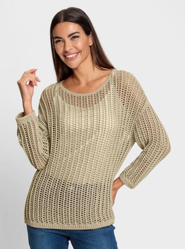 Patrizia Dini By Heine Pullover Met 3/4-mouwen Zand
