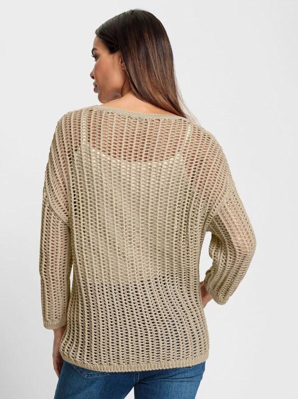Patrizia Dini By Heine Pullover Met 3/4-mouwen Zand