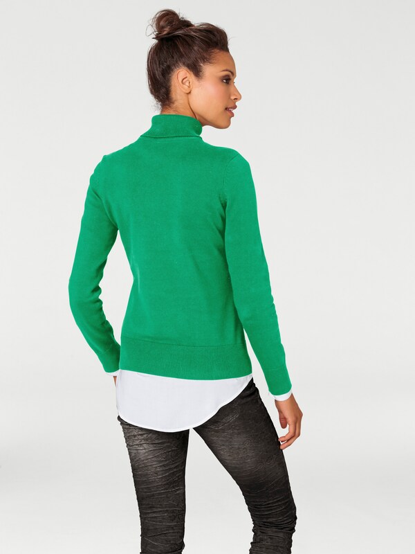 Patrizia Dini By Heine Pullover Met Rolkraag Van Fijntricot Groen