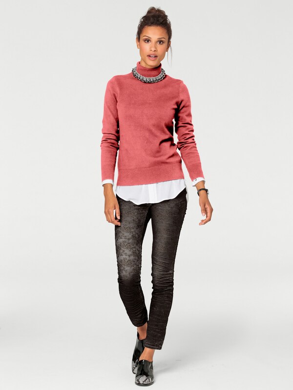 patrizia dini by heine Pullover met rolkraag van fijntricot koraal