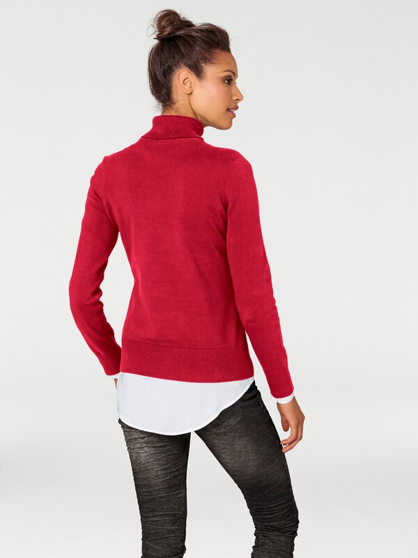 Patrizia Dini By Heine Pullover Met Rolkraag Van Fijntricot Rood