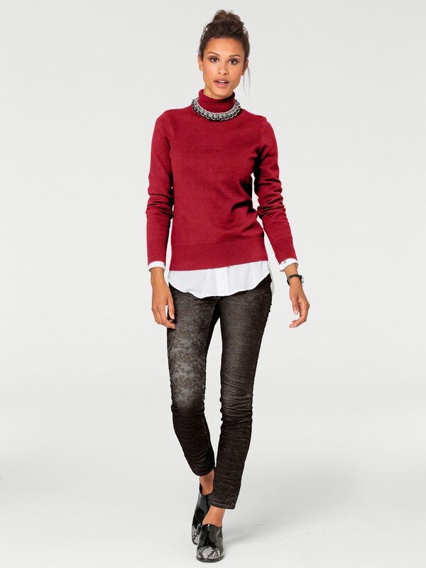 patrizia dini by heine Pullover met rolkraag van fijntricot rood