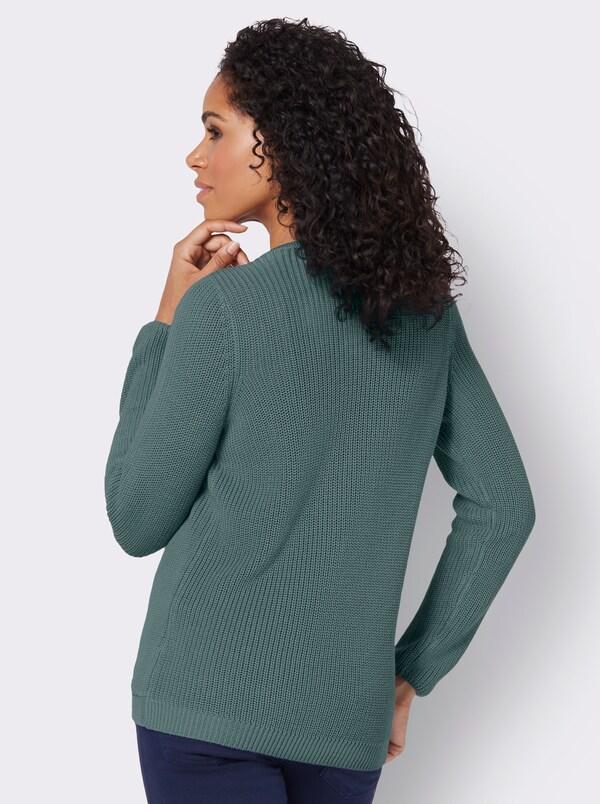 Patrizia Dini By Heine Pullover Met Ronde Hals En Overlappend Voorpand Jade