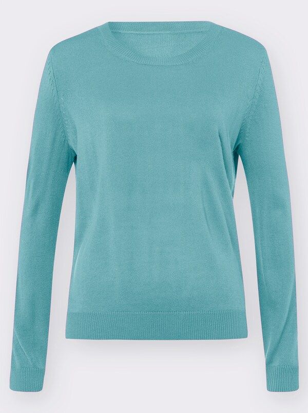 Patrizia Dini By Heine Pullover Met Ronde Hals In Model Gebreid Warm Aqua