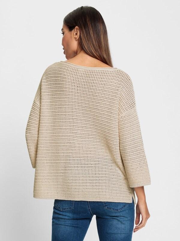 Patrizia Dini By Heine Pullover Met Ronde Hals Ivoorkleur