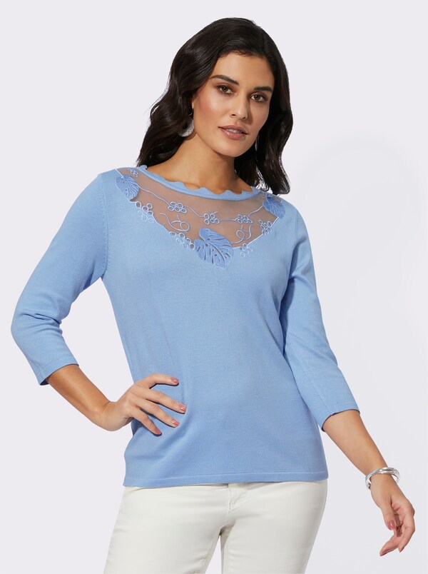 Patrizia Dini By Heine Pullover Van Fijntricot Met Viscose In ECOVERO-kwaliteit Ijsblauw