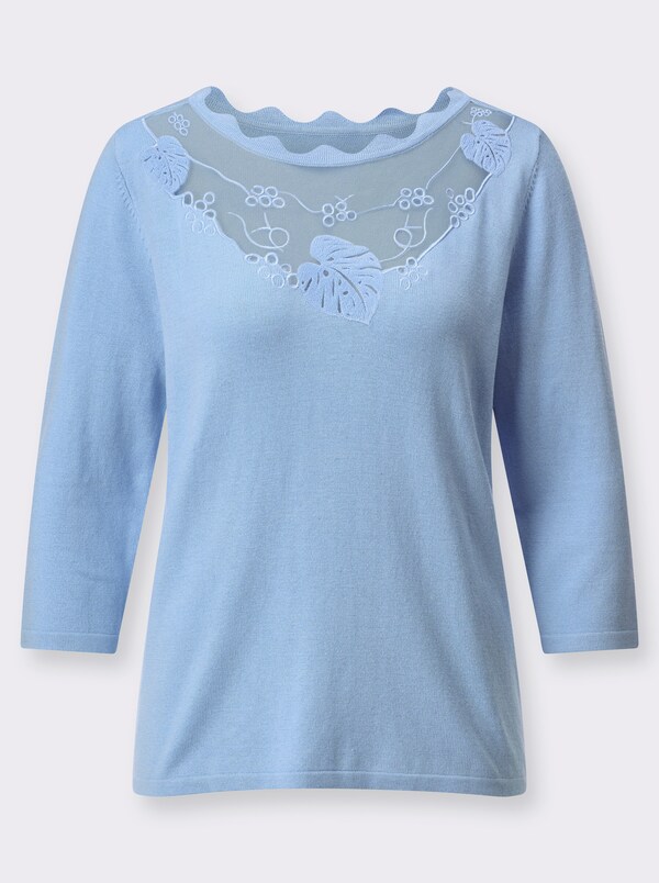 Patrizia Dini By Heine Pullover Van Fijntricot Met Viscose In ECOVERO-kwaliteit Ijsblauw