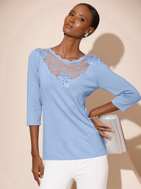 patrizia dini by heine Pullover van fijntricot met viscose in ECOVERO-kwaliteit ijsblauw