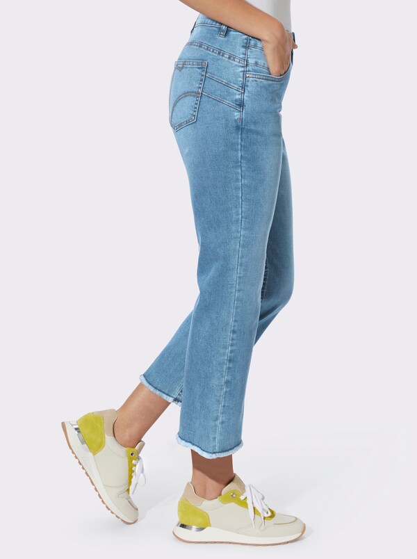 Patrizia Dini By Heine Push-up-jeans Met Borduursel En Siersteentjes Blue-stonewashed