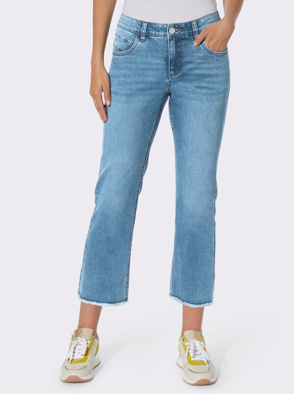 patrizia dini by heine Push-up-jeans met borduursel en siersteentjes blue-stonewashed