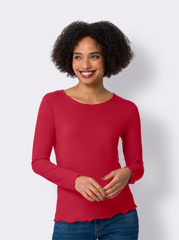 Patrizia Dini By Heine Set Shirts Van Viscose Rood/ecru