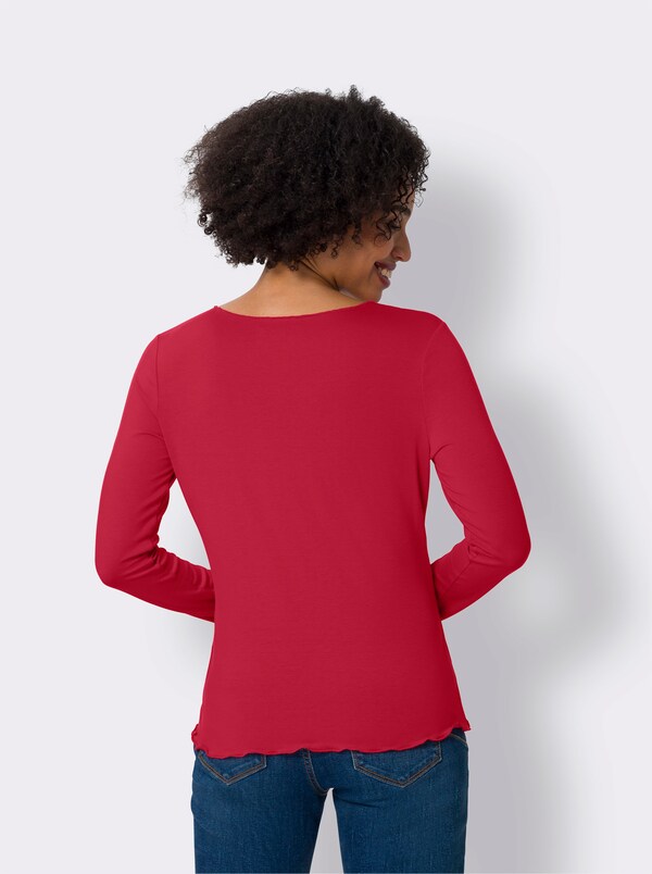 Patrizia Dini By Heine Set Shirts Van Viscose Rood/ecru